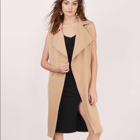 Glamorous Jackets & Blazers - Camel Trench Vest with Pockets NWOT